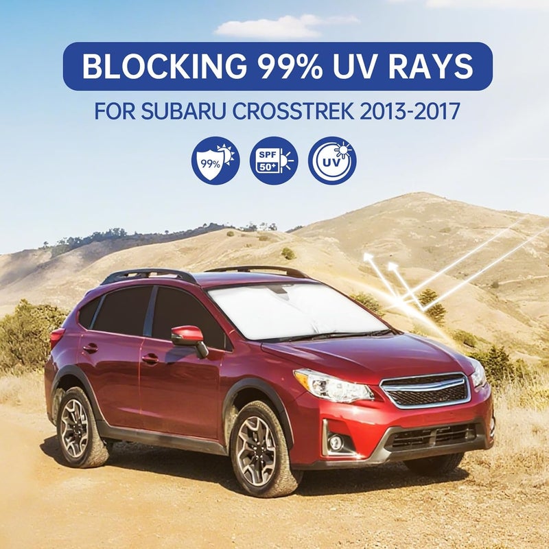 FSHAANY'S Car Window Shades for Subaru Crosstrek 2013-2017, Full Car Window Covers for Privacy, Sunshades for Crosstrek Front Rear Windshield Side Windows to Block UV and Protect Privacy(8pcs) - Image 2